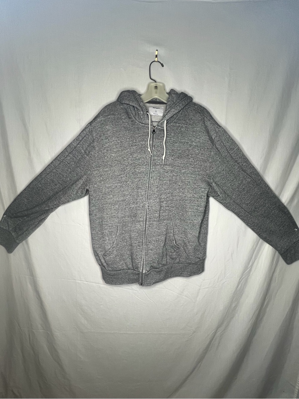 Old Navy Gray Full-Zip Hooded Sweater